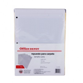 HOJAS P/CARPETA CARTA OFFICE DEPOT 100H...