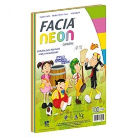 CARTULINA NEON MIX. 5 COLORES CON 100...