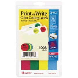 ETIQUETAS CIRCULARES AVERY VARIOS COLORES...