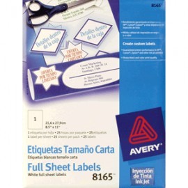 ETIQUETAS INKJET CARTA AVERY CON 25 PIEZAS