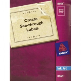 ETIQUETA INKJET AVERY CARTA TRANSPARENTE...