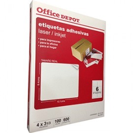 ETIQUETA LASER INKJET 4X3 1/3 OFFICE DEPOT...