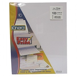 TARJETAS PRESENTACION LASER KINERA BLANCAS...
