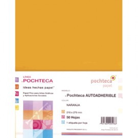 PAPEL AUTOADHERIBLE POCHTECA CARTA NARANJA...