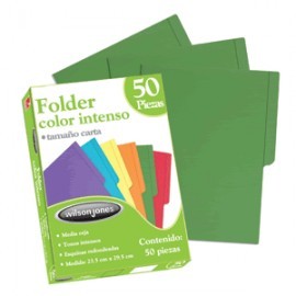 FOLDER CARTA WILSON JONES VERDE CON 50 PIEZAS