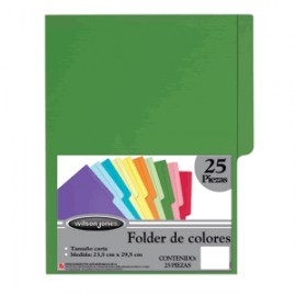 FOLDER CARTA WILSON JONES VERDE CON 25 PIEZAS