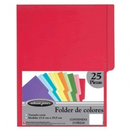FOLDER CARTA WILSON JONES ROJO CON 25 PIEZAS