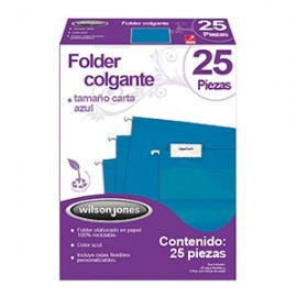 FOLDER COLGANTE WILSON JONES CARTA AZUL 25PZ