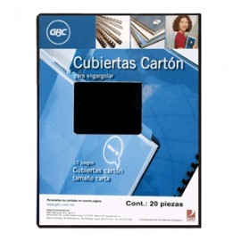 CUBIERTA DE CARTON GBC AZUL CON 20 PIEZAS