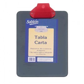 TABLA CON CLIP PLASTICA SABLON CARTA COLOR...